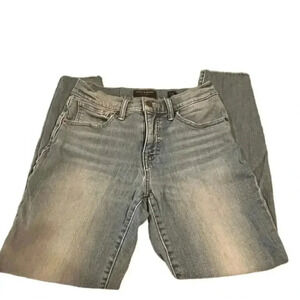 Lucky Brand Mid Rise Distressed Brooke Boyfriend Crop Blue Jeans Size 4